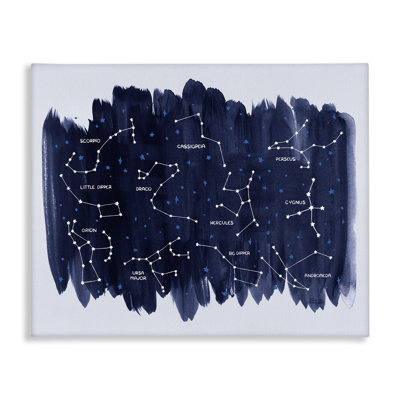 Constellations sur toile bleue par Carrie Cantwell