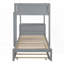 Lit superposé simple avec lit gigogne simple, rangement et amp; Bureau, gris - spacieux et amp; Robuste!-1319087947