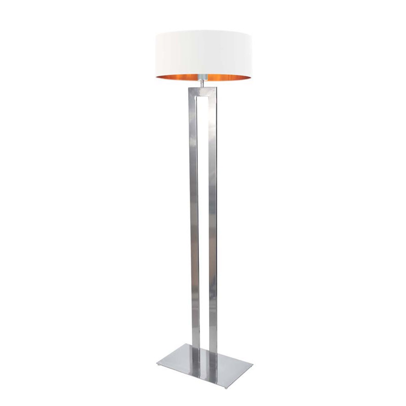 Sallee 162cm Traditional Floor Lamp, White, Silver