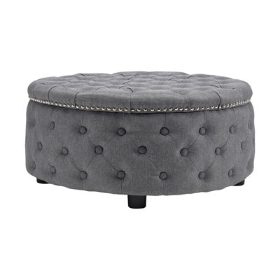 75cm Wide Cylinder No Pattern Footstool Ottoman