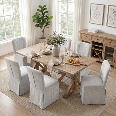 Chaises de salle à manger rembourrées en tissu Farmhouse (ensemble de 2)