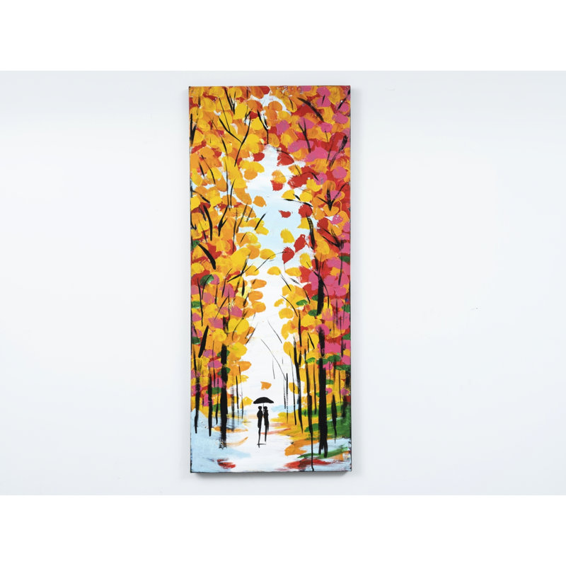 Sans cadre 47 po x 19 po Toile peinte à la main orange - charme de printemps 47,02 po 19,39, art mural