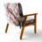 Japan Garden Bird On Tree - Upholstered Japanese Accent Arm Chair-122510940
