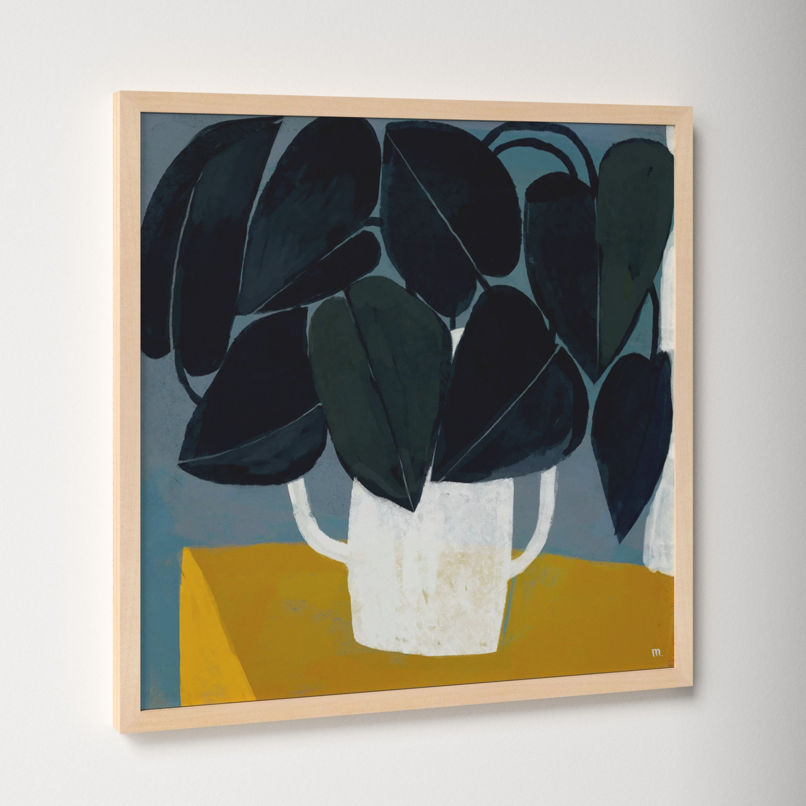 Plant "Summer Interior 1" Painting, Brown, 24" H x 24" W x 1.25" D