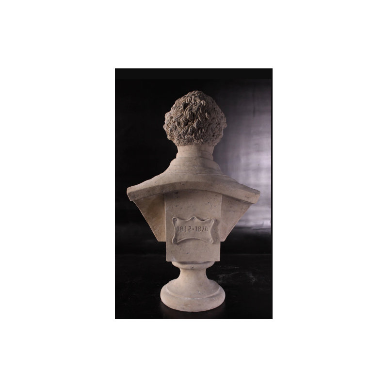 Statue buste Charles Dickens