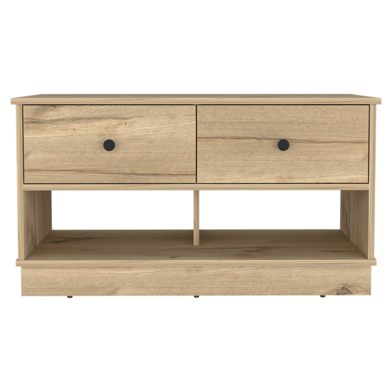  Banc de rangement, deux tiroirs, deux tablettes ouvertes