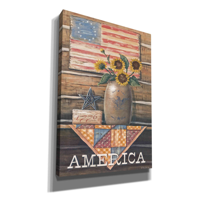«Rustic America» par Pam Britton, art mural sur toile, H 26 po x l 18 po x P 0,75 po