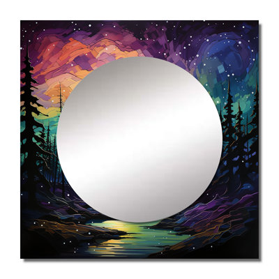 Fjolla - Aurora Borealis Square Mirror For Wall Art Decor