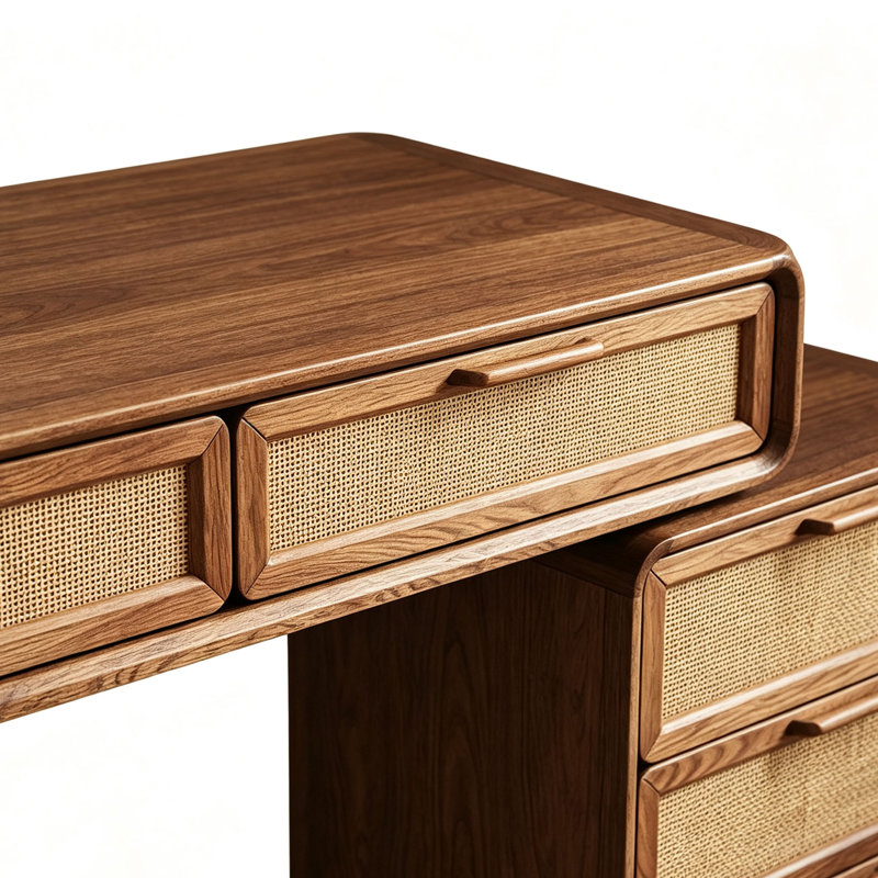 Coiffeuse de chambre de style japonais, Marron foncé