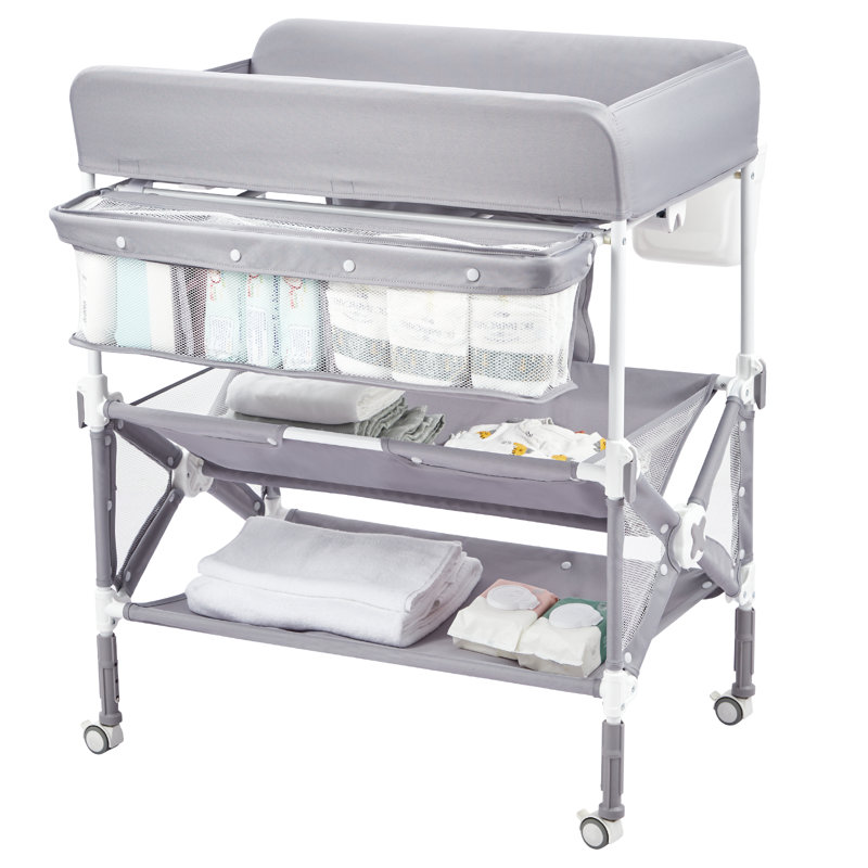 Portable Baby Changing Table, Foldable  With Wheels