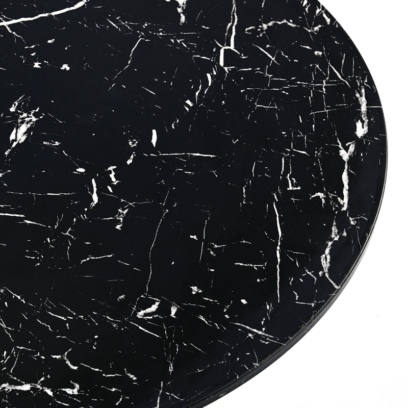 Allegonde 31.5" Round Pedestal Dining Table, Black