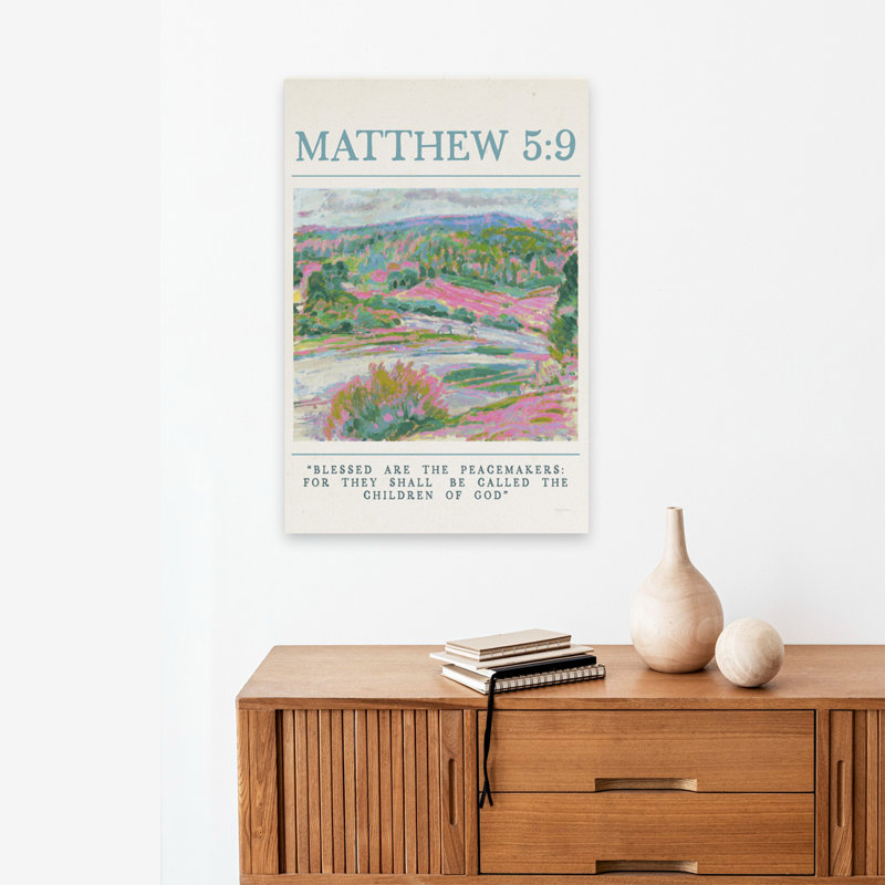 Peacemakers - Contemporary Bible, citation biblique, art bleu, H 16 po x l 24 po