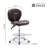 Jorinda Backed Adjustable Height Ergonomic Lab Stool with Footring Wheels-355786965