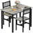 3 Piece Dining Table Set For 2, Small Industrial Kitchen Table With 2 Chairs, Wood Breakfast Nook Table And Chairs Set Of 2, Dinner Table Set For Small Spaces, Dining Room, Apartment-1922052384-1922052387