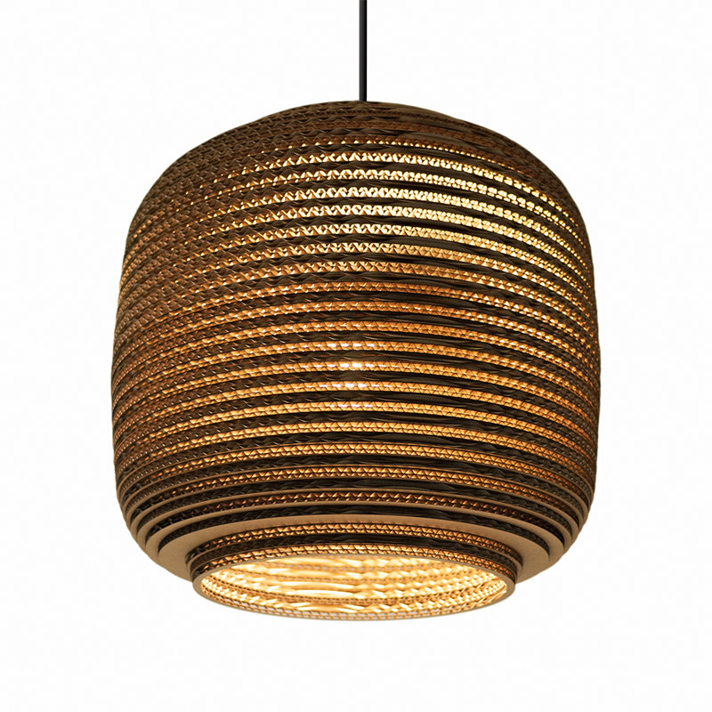 Scraplights Ausi 14 Pendant Natural, 14" H x 14.5" W x 14.5" D, Brown