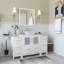 Ensemble de meuble-lavabo autoportant à simple cuve 54 "avec plateau en marbre et miroir assortis Ravenna-27042779