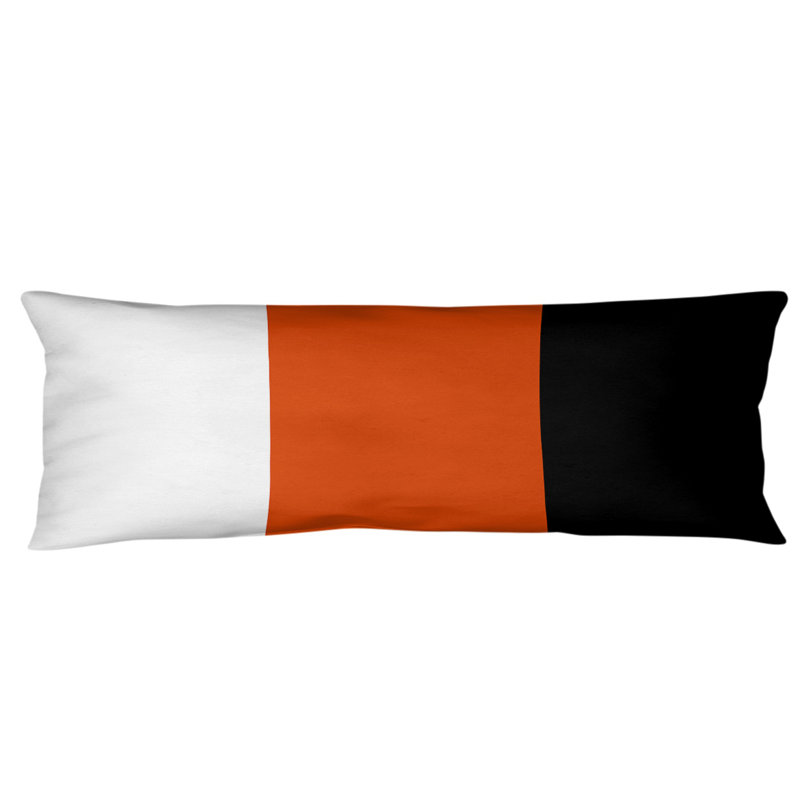 Oreiller de corps en polyester / polyester Arizona Football Stripes, Milieu orange / noir, Aaru 