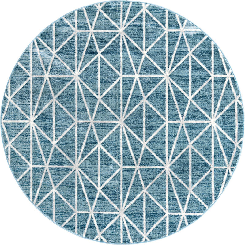 Eshin Geometric Indoor Rug, Round 7'