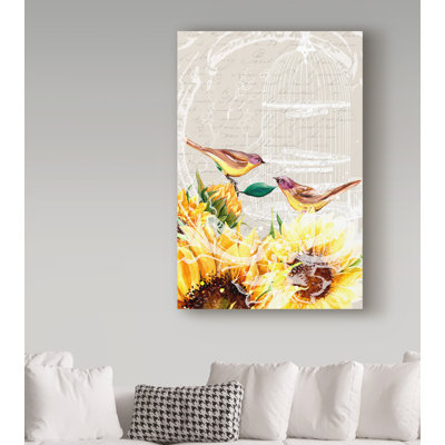 Myron " Sunflower Birds I " by Irina Trzaskos Studio