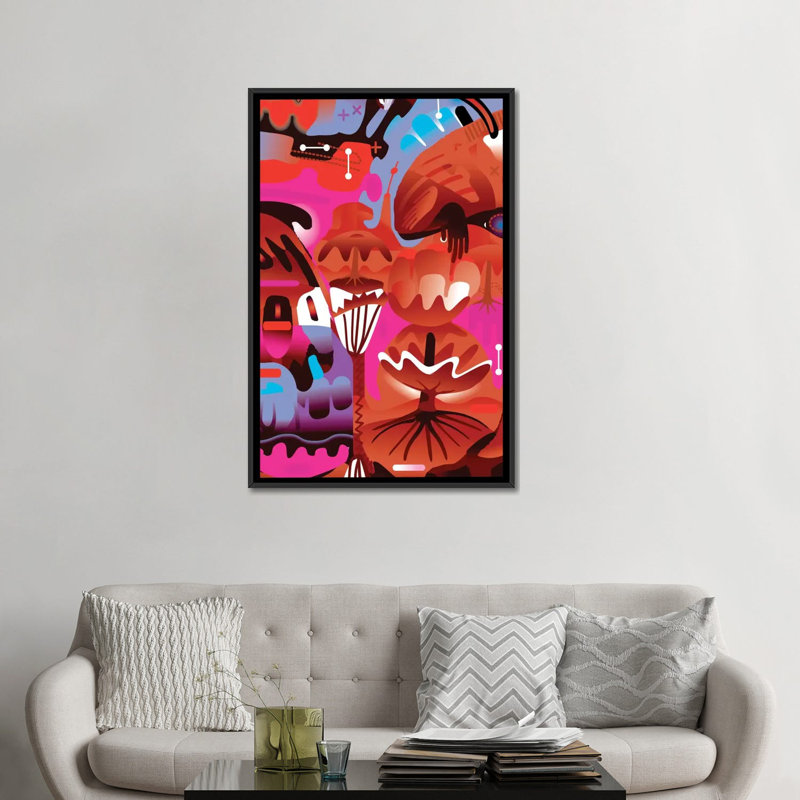 «Brain in Love», impression sur toile, H 26 po x l 18 po x P 1,5 po, Toile avec cadre noir, Pas de tapis
