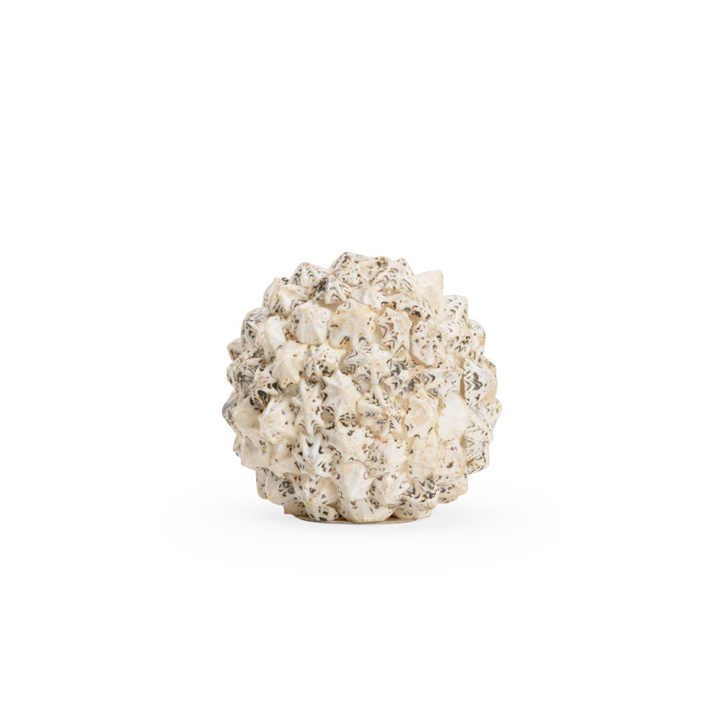 Shell Ball Sculpture, 4.3" H x 4.3" W x 4.8" D