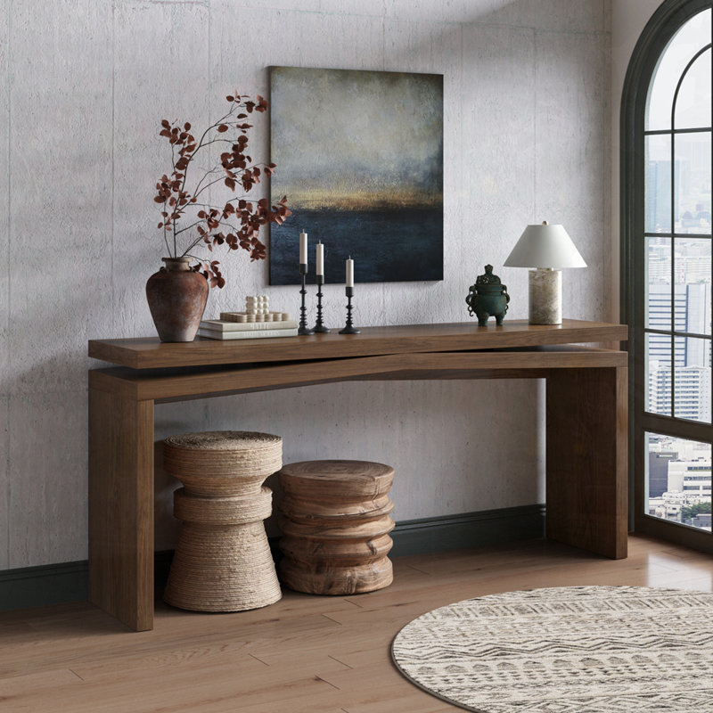 Table de canapé 65 po, Brun rustique profond