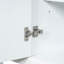 Meuble-lavabo blanc de 36 po avec panneau et panneau en bois massif, lavabo en céramique, une armoire, trois tiroirs, finition peinte, autoportant, fixation de robinet simple de 4 po, meuble-lavabo à charnières en acier inoxydable, peuplier / caoutchouc-244647833