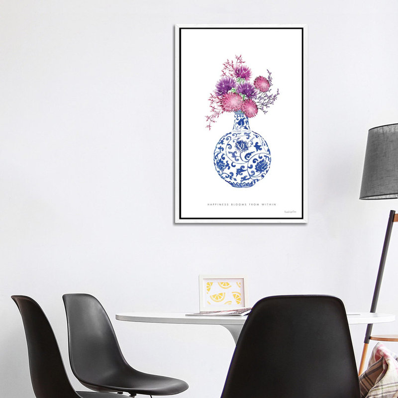 Chinoiserie Style I 1 Piece Wall Art on Canvas, 101.6 cm H x 66.04 cm W, White Framed