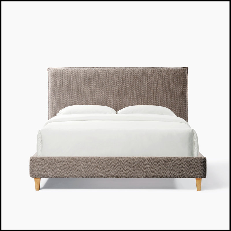 Lit plateforme tapissier Vireo avec structure durable et design moderne pour un sommeil confortable et élégant