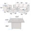 Ensemble de conversation modulaire d'extérieur en osier / rotin 5 personnes (entièrement assemblé) avec coussins et table de foyer en aluminium Baecher-1061933096-973995587
