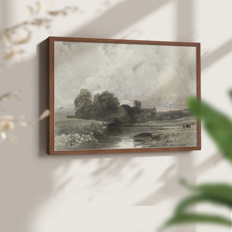 Paysages rétro-CECCXLII-impression encadrée - réaménageable, Noyer, H 11 po x l 14 po