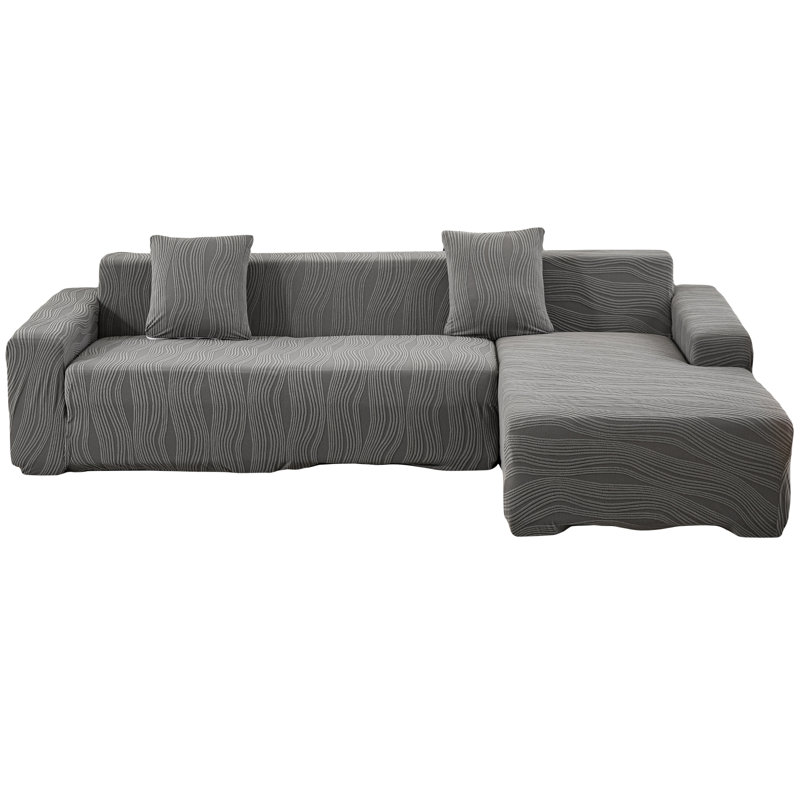 Housse pour canapé modulaire en L 2 pièces extensible et douce - facile à installer, pleine couverture, résistante aux taches