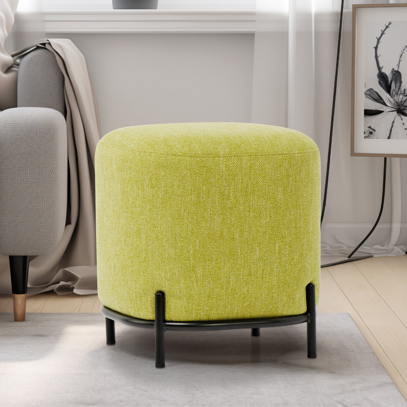 Tabouret et repose-pieds rembourrés vert lime de 18 po Daryla, Jaune clair