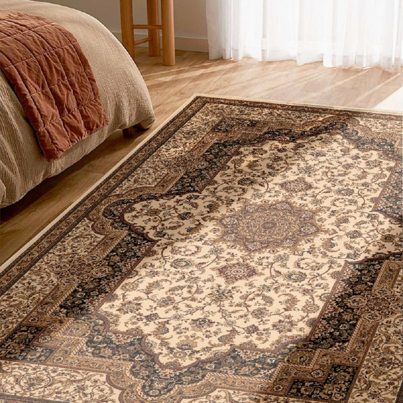 Tapis crème / brun Valerie, Rectangle 7 pi x 9 pi