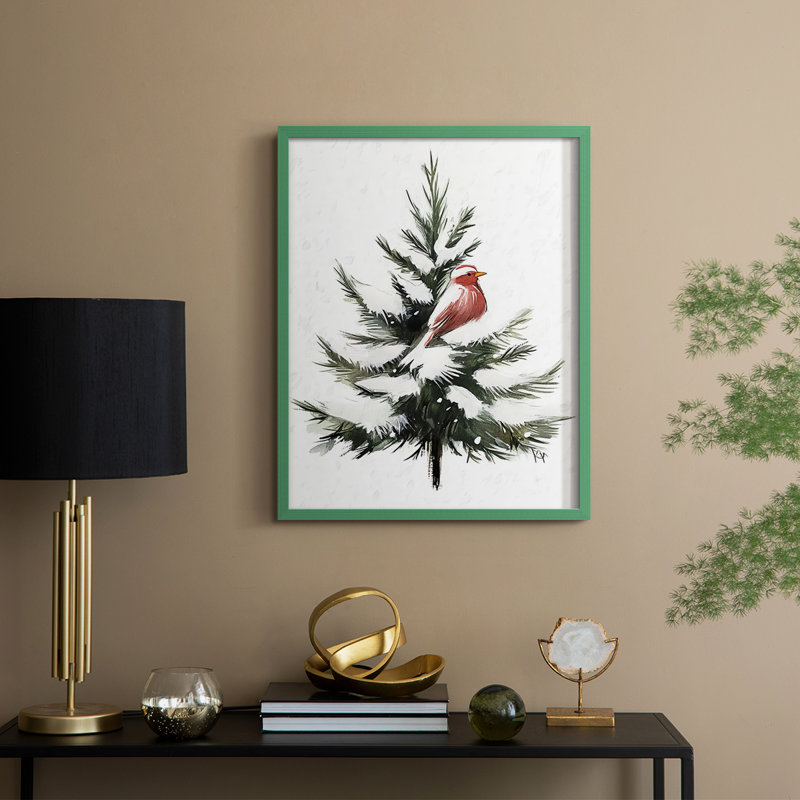 «Christmas Holiday Art» CECLII, reproduction d'art encadrée - bois massif, Bleu, H 30 po x l 24 po