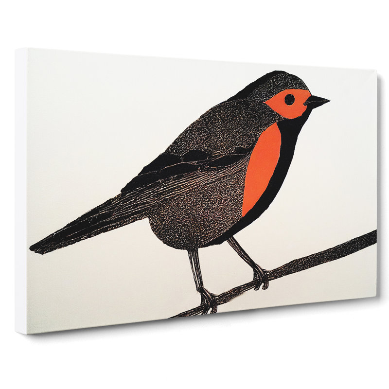 Shining Robin Bird - Wrapped Canvas, 50cm H x 76cm W