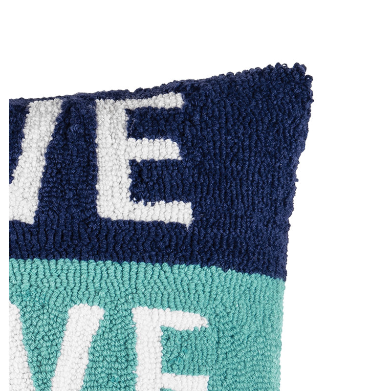 Live Love Lake Hooked Throw Pillow