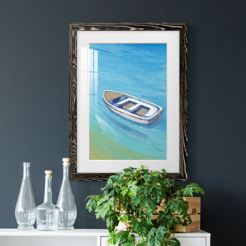 Anchored Dingy I Premium encadré mat - prêt à être accroché, H 43,5 po x l 31,5 po x P 1 po, Cadre noir