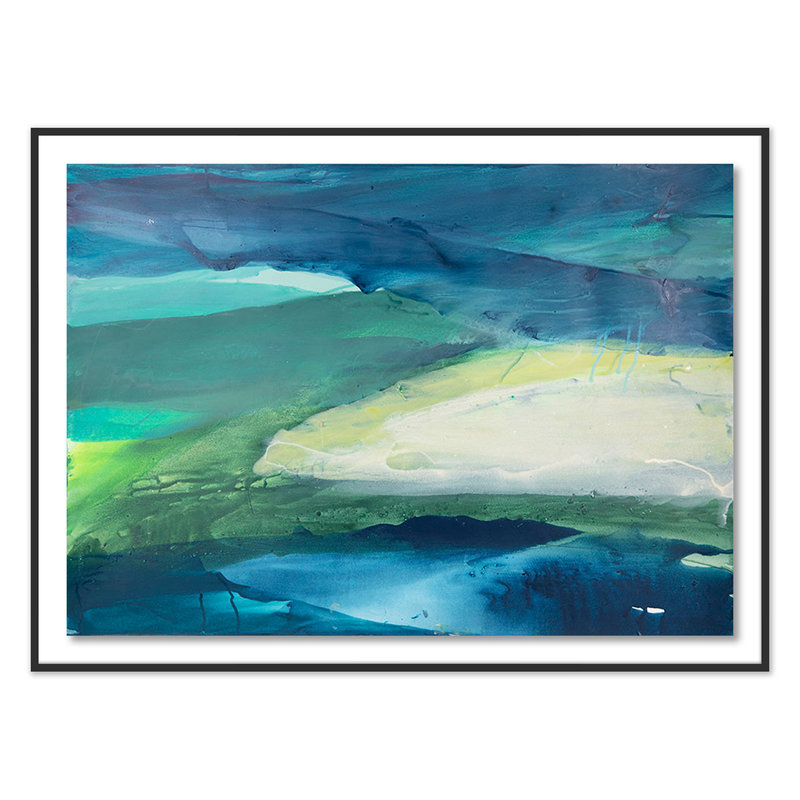 Ocean Water IV Print by Kim Whiteside, 53" H x 72" W x 2.5" D, Black