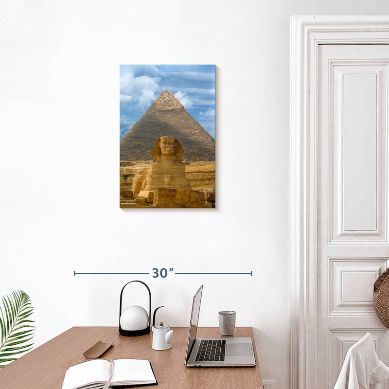 Aime Sphinx And Pyramid In Giza, 24" H x 16" W