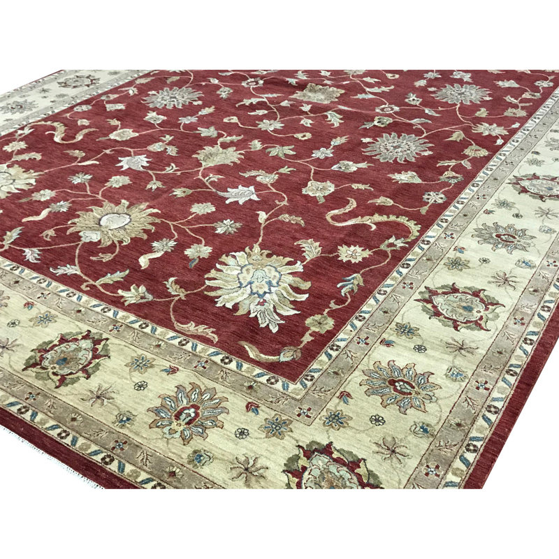Tapis rouge noué à la main de haute qualité