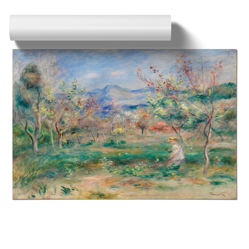 Girl in a Landscape by Pierre Auguste Renoir - Frameless Print, 42cm H x 59cm W x 0.1cm D