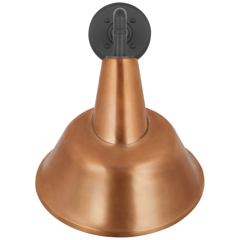 Thomas O'Brien 1 - Light Outdoor Barn Light, Soft Copper, 17.5" H x 12.5" W x 14" D, Matte Black