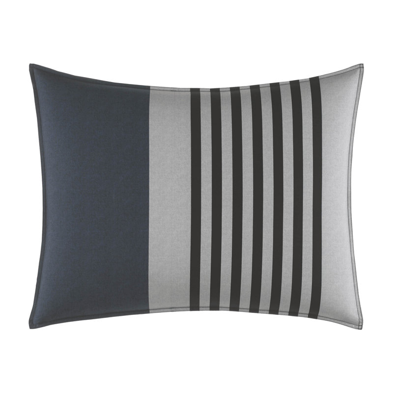 Navy and Charcoal Cotton Reversible Full Comforter Set