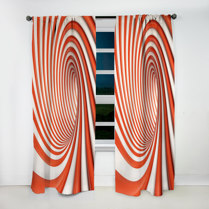Rideau simple occultant moderne rouge et blanc, L 52 po x L 63 po