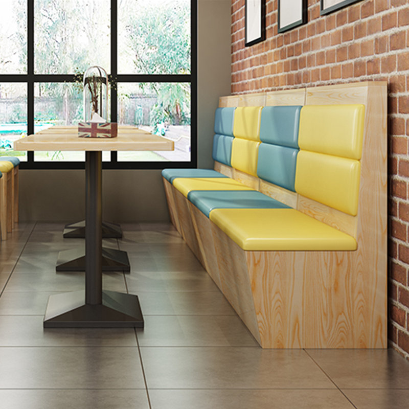 Banc rembourré en similicuir Modern Modern, Jaune