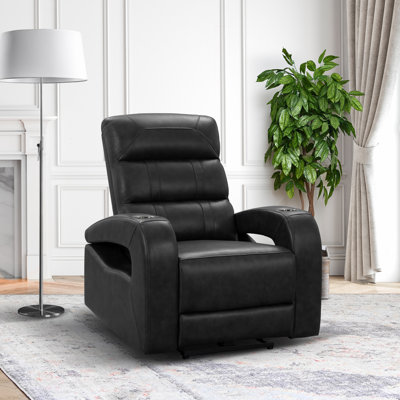 Fauteuil inclinable de cinéma maison en cuir véritable de 37 po de largeur