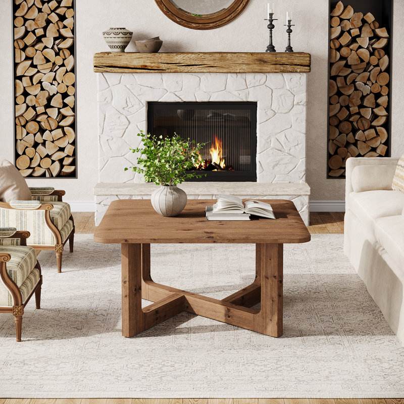31.5" Square Solid Wood Coffee Table