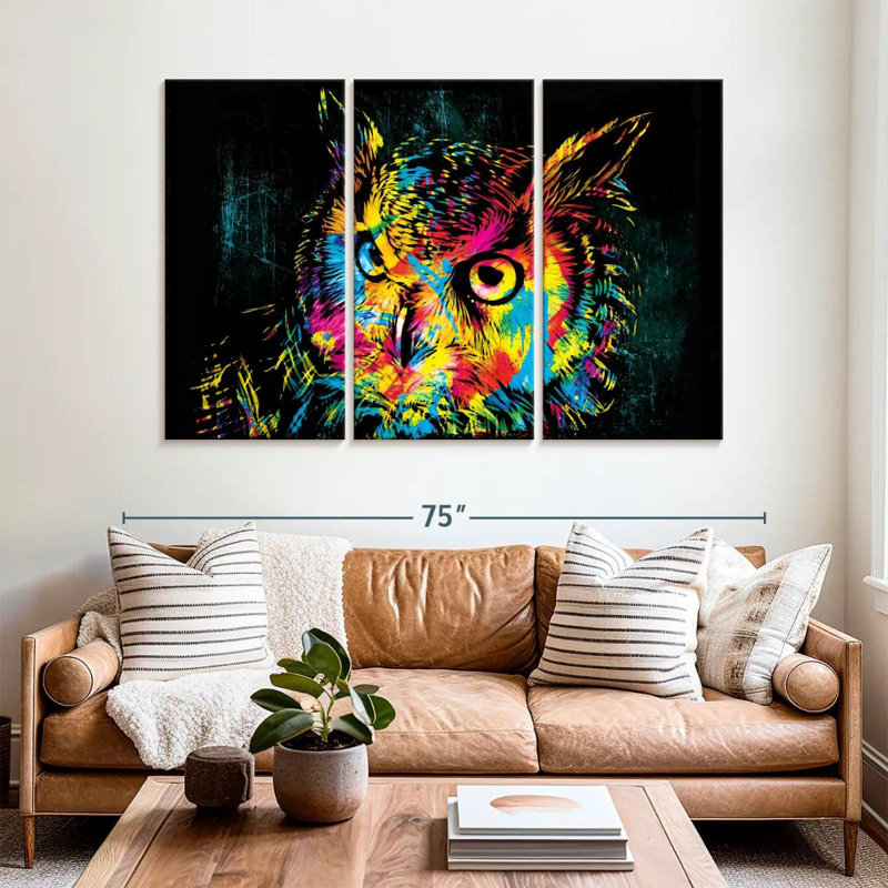 Chouette couleur chouette, H 42 po x l 65 po