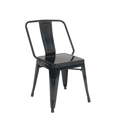 Chaise d'intérieur en acier au fini noir